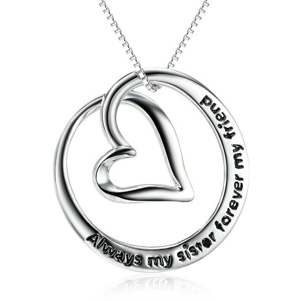 YFN Sterling Silver Always My Daughter Forever My Friend Engraved Necklace for Daughter 